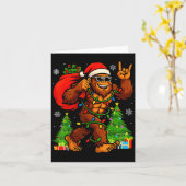Santa Bigfoot Christmas Tree Xmas Lights Funny Sas Karte (Gelbe Blume)