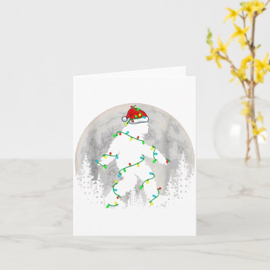 Santa Bigfoot Christmas Tree Xmas Lights Funny Sas Karte (Gelbe Blume)