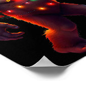 Santa Bigfoot Christmas Tree Xmas Lights Funny Sas Poster (Ecke)