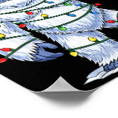 Santa Bigfoot Christmas Tree Xmas Lights Funny Sas Poster (Ecke)