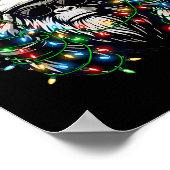 Santa Bigfoot Christmas Tree Xmas Lights Funny Sas Poster (Ecke)