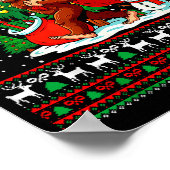 Santa Bigfoot Christmas Tree Xmas Lights Funny Sas Poster (Ecke)