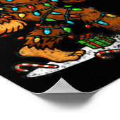 Santa Bigfoot Christmas Tree Xmas Lights Funny Sas Poster (Ecke)