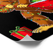 Santa Bigfoot Christmas Tree Xmas Lights Funny Sas Poster (Ecke)