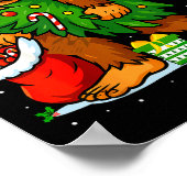 Santa Bigfoot Christmas Tree Xmas Lights Funny Sas Poster (Ecke)