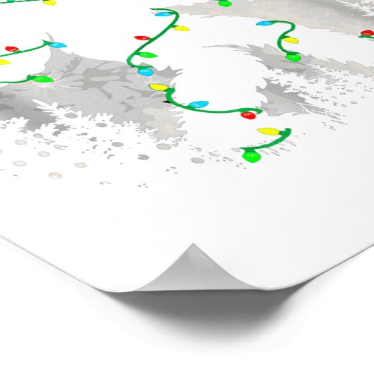 Santa Bigfoot Christmas Tree Xmas Lights Funny Sas Poster (Ecke)