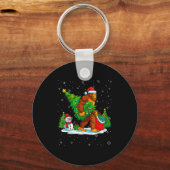 Santa Bigfoot Christmas Tree Xmas Lights Funny Sas Schlüsselanhänger (Vorderseite)