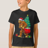 Santa Bigfoot Christmas Tree Xmas Lights Funny Sas T-Shirt (Vorderseite)