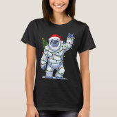 Santa Bigfoot Christmas Tree Xmas Lights Funny Sas T-Shirt (Vorderseite)