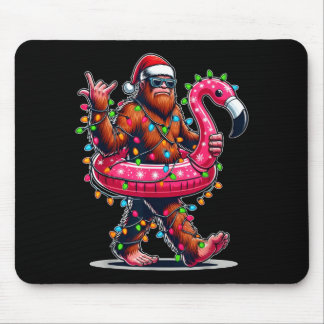 Santa Bigfoot Flamingo Weihnachtslicht Lustiger St Mousepad