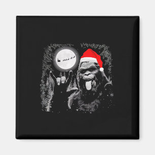 Santa Bigfoot Rock on Christmas Weihnachten Weihna Magnet