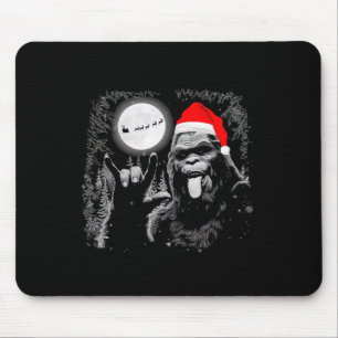 Santa Bigfoot Rock on Christmas Weihnachten Weihna Mousepad