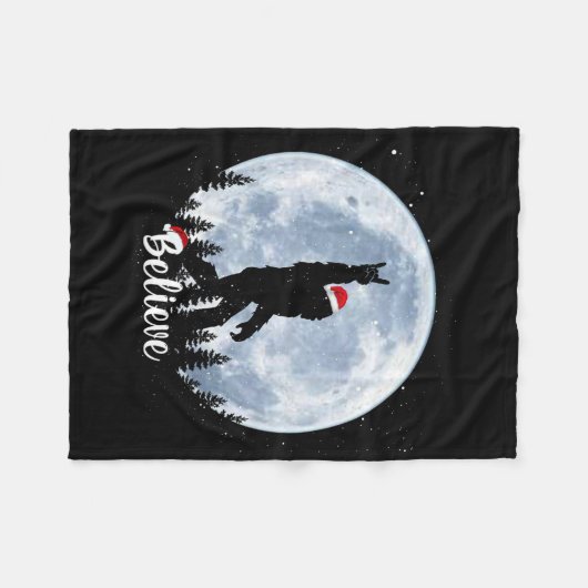 Santa Bigfoot Weihnachten Rock Roll Sasquatch Glau Fleecedecke (Vorderseite (Horizontal))