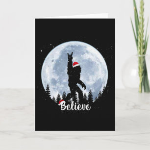 Santa Bigfoot Weihnachten Rock Roll Sasquatch Glau Karte