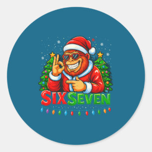 Santa Bigfoot Weihnachten Sasquatch 67 Lustiges Me Runder Aufkleber