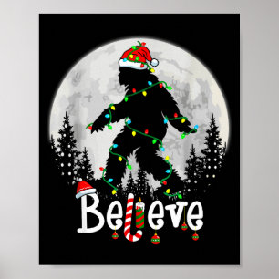 Santa Bigfoot Weihnachten Sasquatch Glaube Xmas Mä Poster