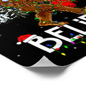 Santa Bigfoot Weihnachtsbaum Lichter Xmas Jungen M Poster (Ecke)