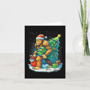 Santa Bigfoot Weihnachtsbaum Sasquatch Xmas Lichte Karte