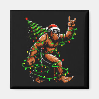 Santa Bigfoot Weihnachtsbaum Xmas Lichter Lustig Magnet