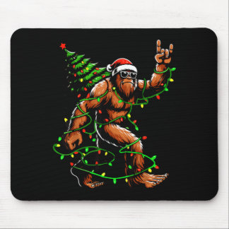 Santa Bigfoot Weihnachtsbaum Xmas Lichter Lustig Mousepad