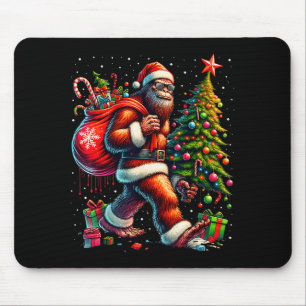 Santa Bigfoot Weihnachtsbaum Xmas Lichter Lustig S Mousepad