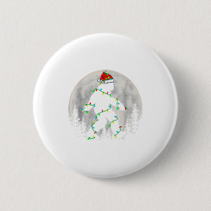 Santa Bigfoot Weihnachtsbaum Xmas Lichter Lustiger Button