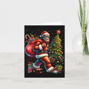 Santa Bigfoot Weihnachtsbaum Xmas Lichter Lustiger Karte