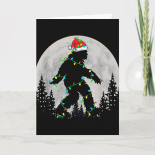 Santa Bigfoot Weihnachtsbaum Xmas Lichter Lustiger Karte