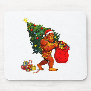 Santa Bigfoot Weihnachtsbaum Xmas Lichter Lustiger Mousepad