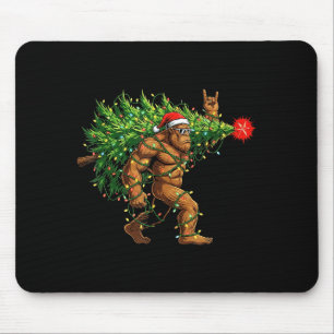 Santa Bigfoot Weihnachtsbaum Xmas Lichter Lustiger Mousepad