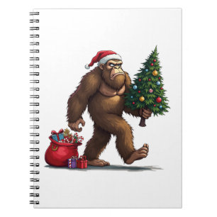 Santa Bigfoot Weihnachtsbaum Xmas Lichter  Notizblock