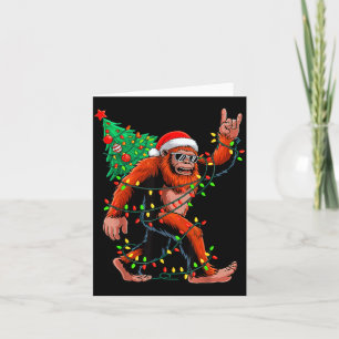 Santa Bigfoot Weihnachtsbaum Xmas Lichter Sasquatc Karte