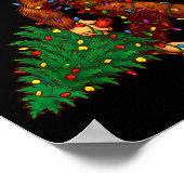 Santa Bigfoot Weihnachtsbaum Xmas Lustiger Weihnac Poster (Ecke)