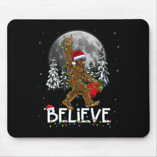 Santa Bigfoot Weihnachtsbeleuchtung Lustiger Sasqu Mousepad