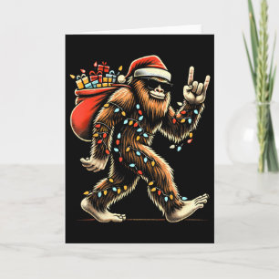 Santa Bigfoot Weihnachtsbeleuchtung Rock Funny Sas Karte