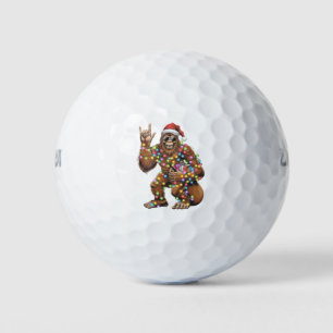 Santa Bigfoot Weihnachtsbeleuchtung Rock Lustig Golfball