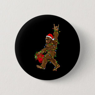 Santa Bigfoot Weihnachtsbeleuchtung Rockt Spaß Sas Button