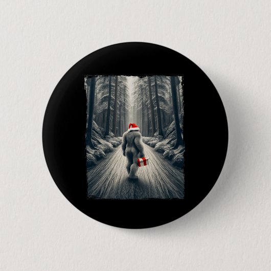 Santa Bigfoot Weihnachtsfeier Sasquatch Glaube Button (Vorderseite)