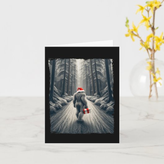 Santa Bigfoot Weihnachtsfeier Sasquatch Glaube Karte (Gelbe Blume)