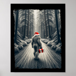 Santa Bigfoot Weihnachtsfeier Sasquatch Glaube Poster