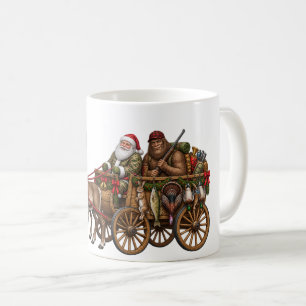 Santa Bigfoot Weihnachtsjagd-Abenteuer Vintage Kaffeetasse