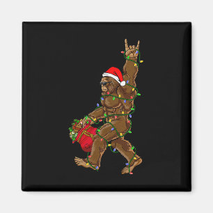 Santa Bigfoot Weihnachtslichter Rock Fun Sasquatch Magnet