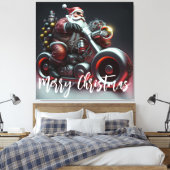 Santa Biker Leinwanddruck (Insitu (Schlafzimmer))