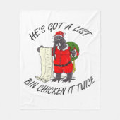 Santa Bin Chicken Fleecedecke (Vorderseite)