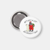 Santa Bin Chicken Magnet (Vorderseite/Rückseite)