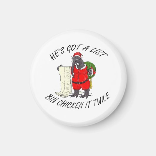 Santa Bin Chicken Magnet (Vorne)