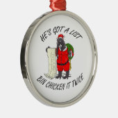Santa Bin Chicken Ornament Aus Metall (Rechts)
