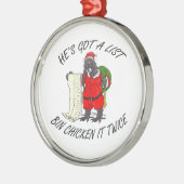 Santa Bin Chicken Ornament Aus Metall (Links)