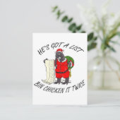 Santa Bin Chicken Postkarte (Stehend Vorderseite)