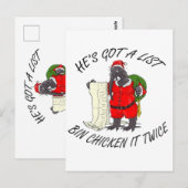 Santa Bin Chicken Postkarte (Vorne/Hinten)